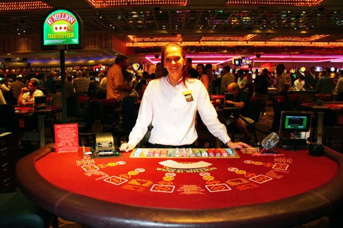 Three Card Poker Table with Dealer